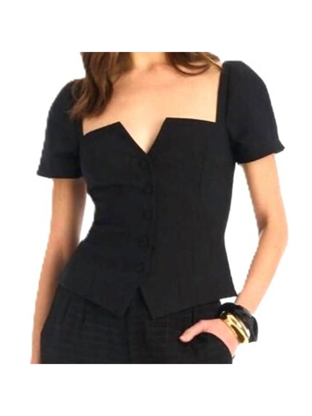 Allison New York Bernie Top in Black Size Extra Small New